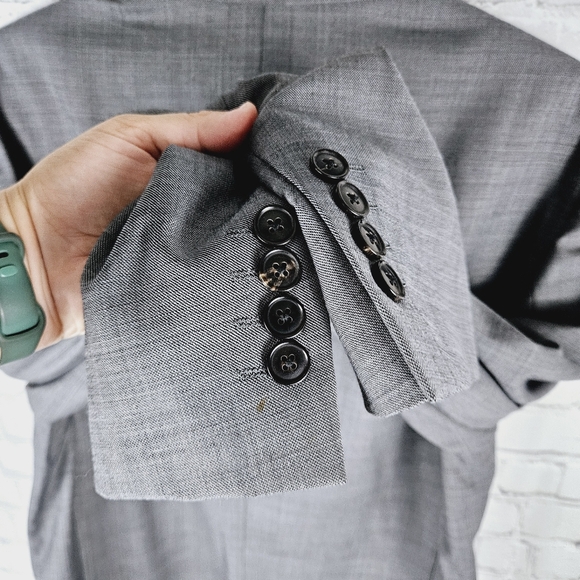 REISS | 3 piece grey/silver single button jacket suit set - Picture 7 of 16